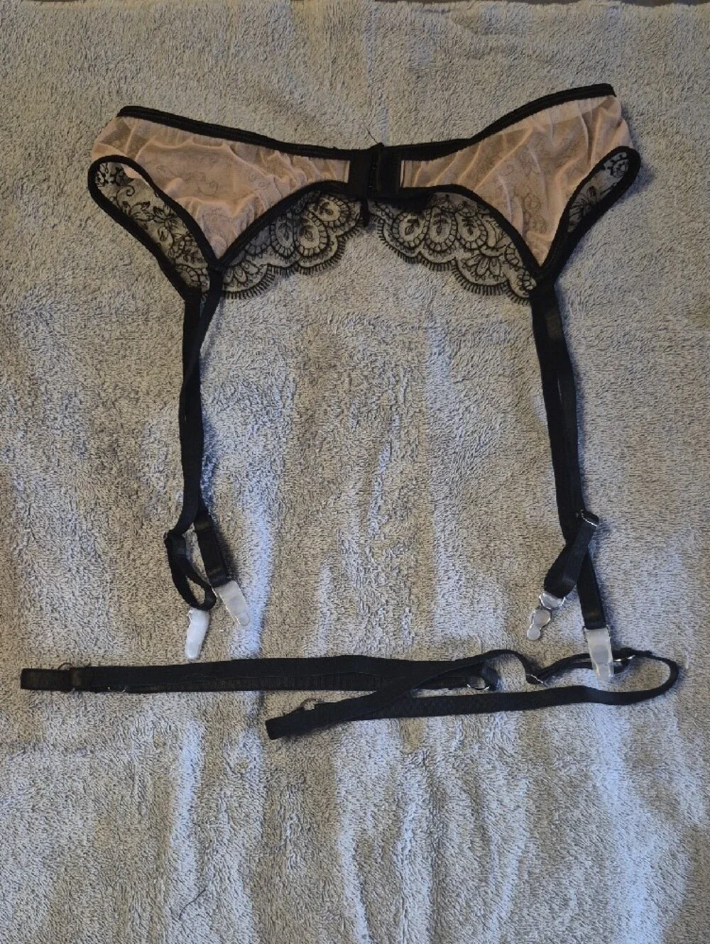 Sheer Black Lace Garder Belt